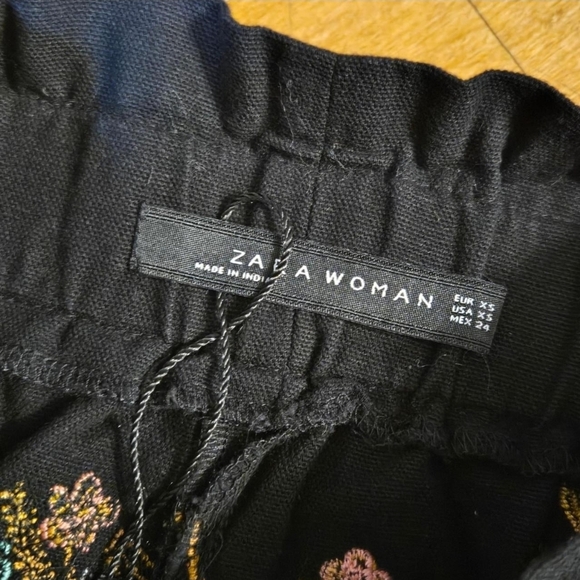 Zara Womens XS Embroidered Mini Skort Wrap Tapestry Floral Boho Hippie Festival - Picture 5 of 7